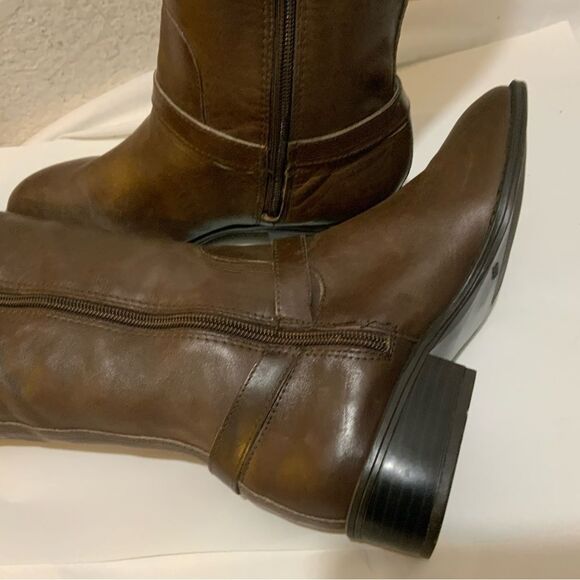LRL Ralph Lauren Women's Marion Boot Size 5.5 Tall Riding Brown Leather Low Heel - Picture 11 of 15
